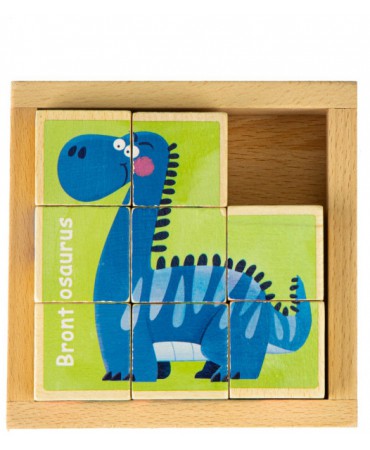 Ecotoys Dino hariduslik puidust pusle