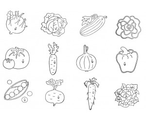 Vegetables. Stamps